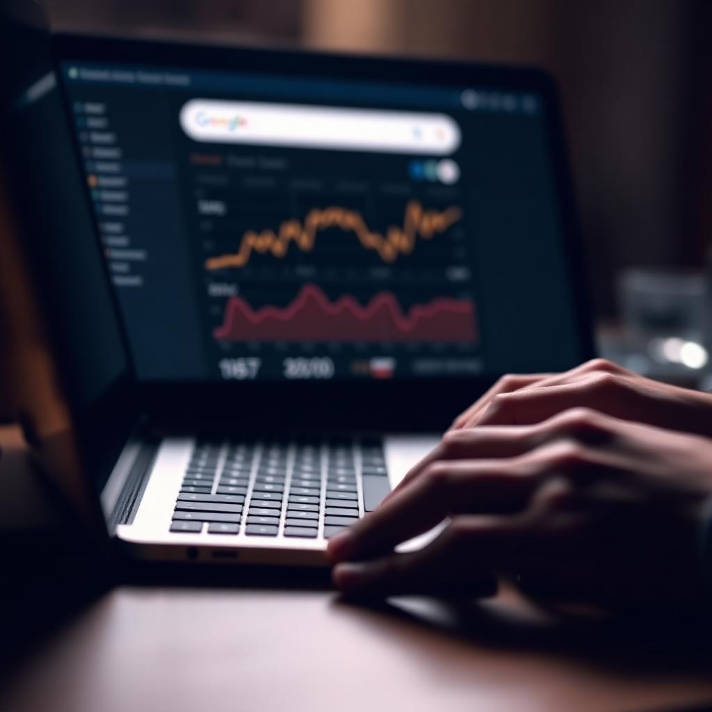 Marketing analytics dashboard showing Google search performance